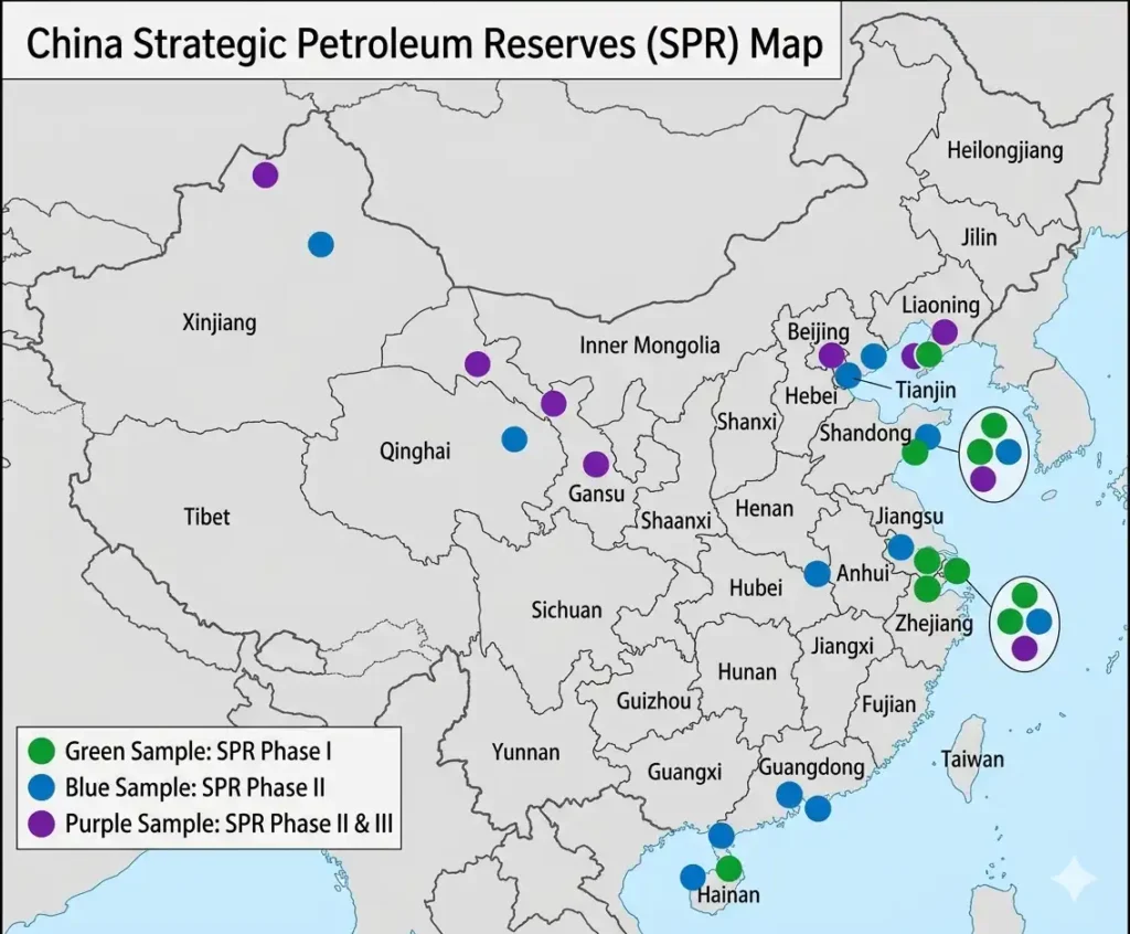 1773916565435-optimized : China strategic petroleum reserves map with multiple storage sites